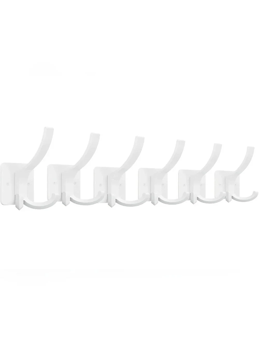 White Wall Mount Hooks- 6 Pack